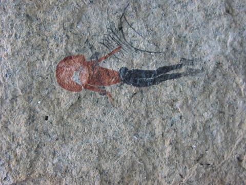 Painted bichrome human figure