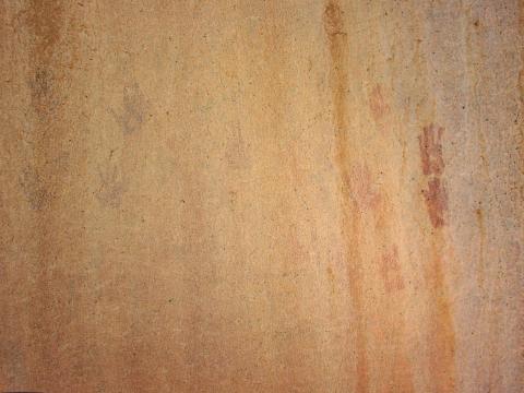 Painted monochrome handprints