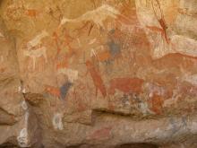 Complex painted frieze bichrome and monochrome